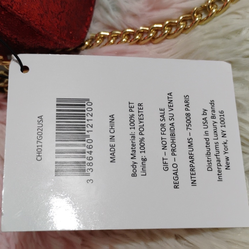 FLASH SALE! NWT Jimmy Choo Parfums Red Glitter Crossbody Bag Gold Chain Strap - Picture 4 of 12